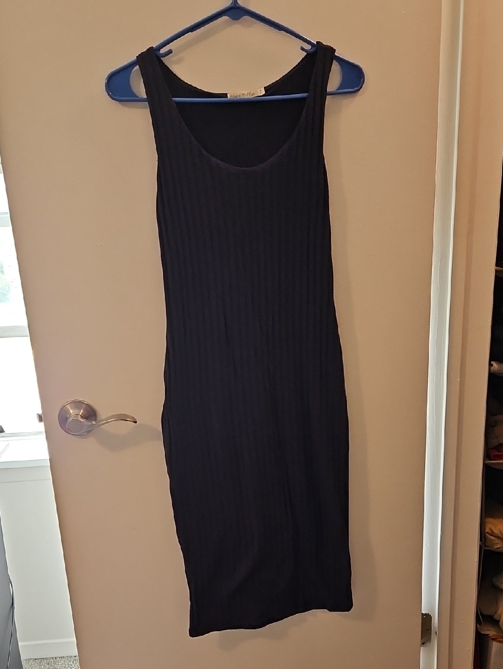 Heart Hips Ribbed Midi Tank Dress - Navy Blue